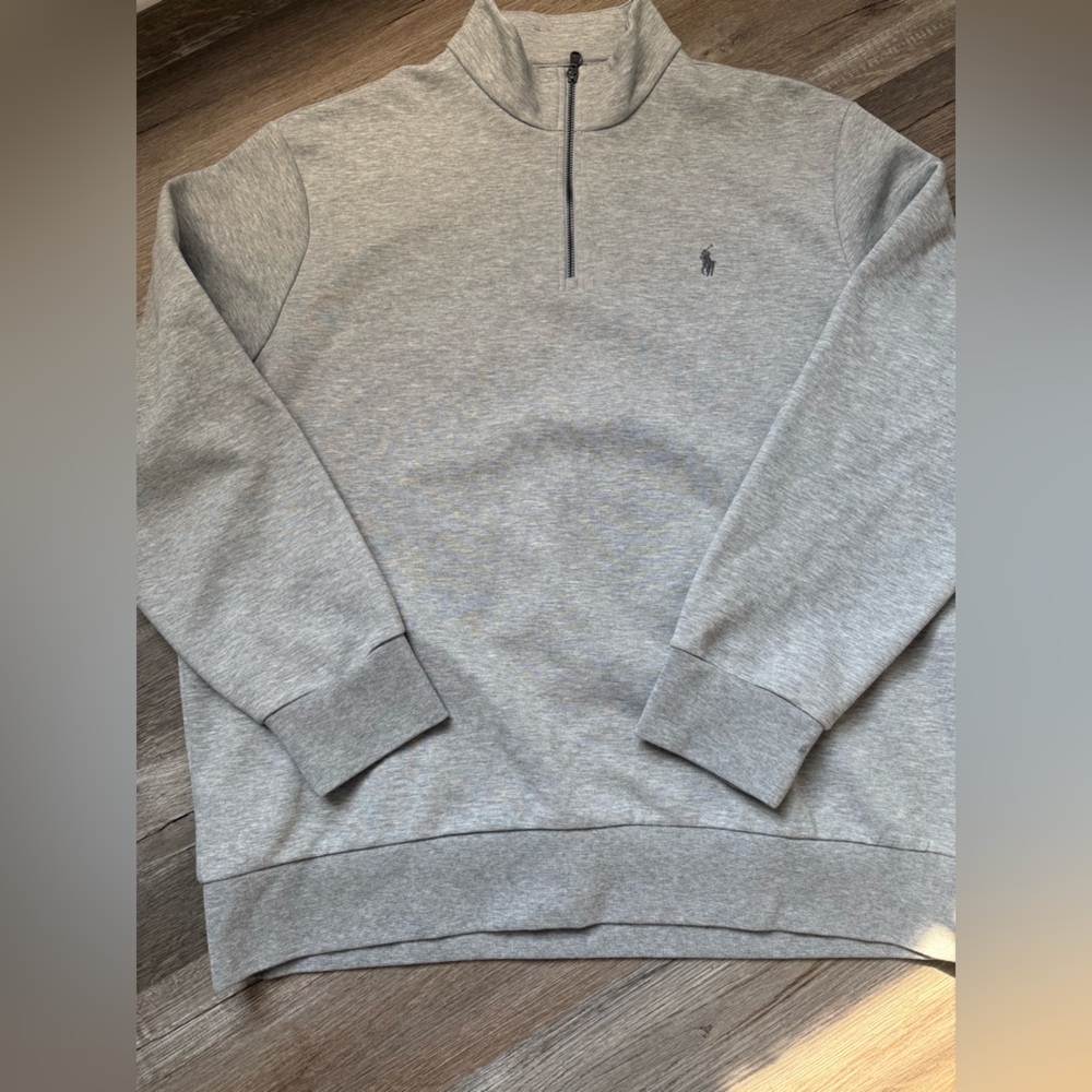 Polo Ralph Lauren Quarter Zip Sweater Sweatshirt Pullover Gray Heather XXL - Picture 2 of 6
